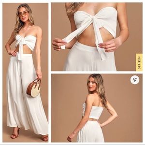 Seaside to Shore White Strapless Two-Piece Jumpsuit
Lulus